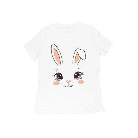 Women Round Neck Half Sleeve - Cute Rabbit