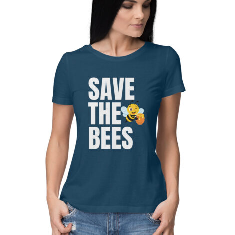 Half Sleeve Round Neck T-Shirt - Save the bees