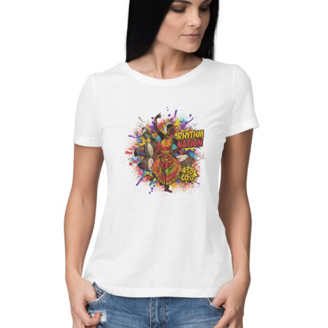 Women Half Sleeve T-Shirt - Fusion of classical Indian dancer